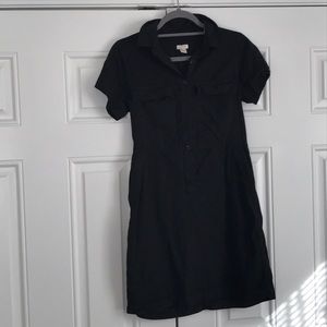 JCrew Black Short Sleeve Button Up Dress